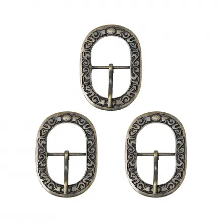 Boucle de ceinture florales en laiton antique. 3Pcs