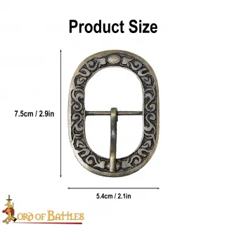 Boucle de ceinture florales en laiton antique. 3Pcs