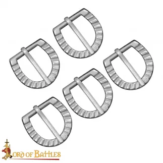 Lot de 5 boucles en acier rustiques style médiéval fantastique