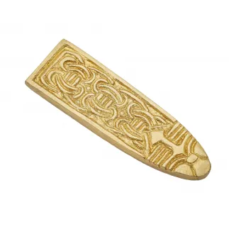 Embout de ceinture médiéval en laiton massif pur avec motif de nœud celtique