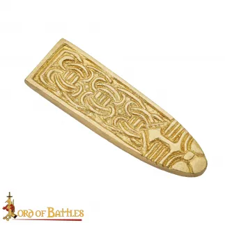 Embout de ceinture médiéval en laiton massif pur avec motif de nœud celtique