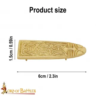 Embout de ceinture médiéval en laiton massif pur avec motif de nœud celtique