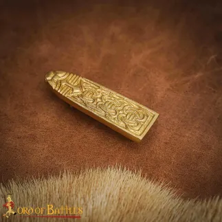 Embout de ceinture médiéval en laiton massif pur avec motif de nœud celtique