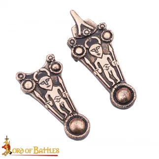Boucle de ceinture celtique et embout de ceinture en bronze – 7,5 cm – Bronze antique et poli