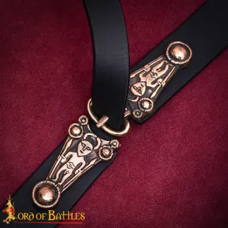Boucle de ceinture celtique et embout de ceinture en bronze – 7,5 cm – Bronze antique et poli