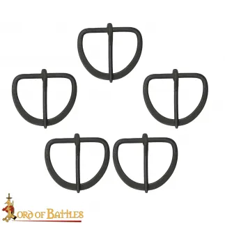 Lot de 5 boucles de ceinture en fer forgé à la main