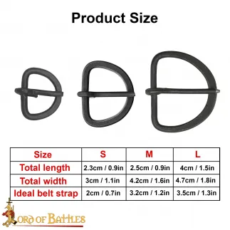 Lot de 5 boucles de ceinture en fer forgé à la main