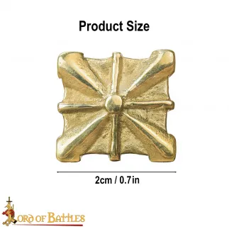 Ensemble fonctionnel de 5 montures médiévales en cuir et laiton massif