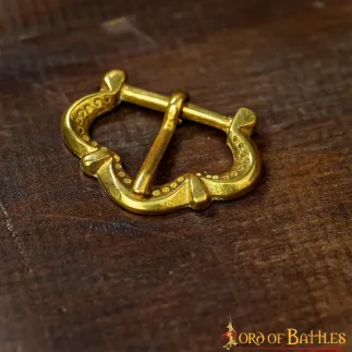 Petites boucles de ceinture médiévales en laiton pur, lot fonctionnel de 5