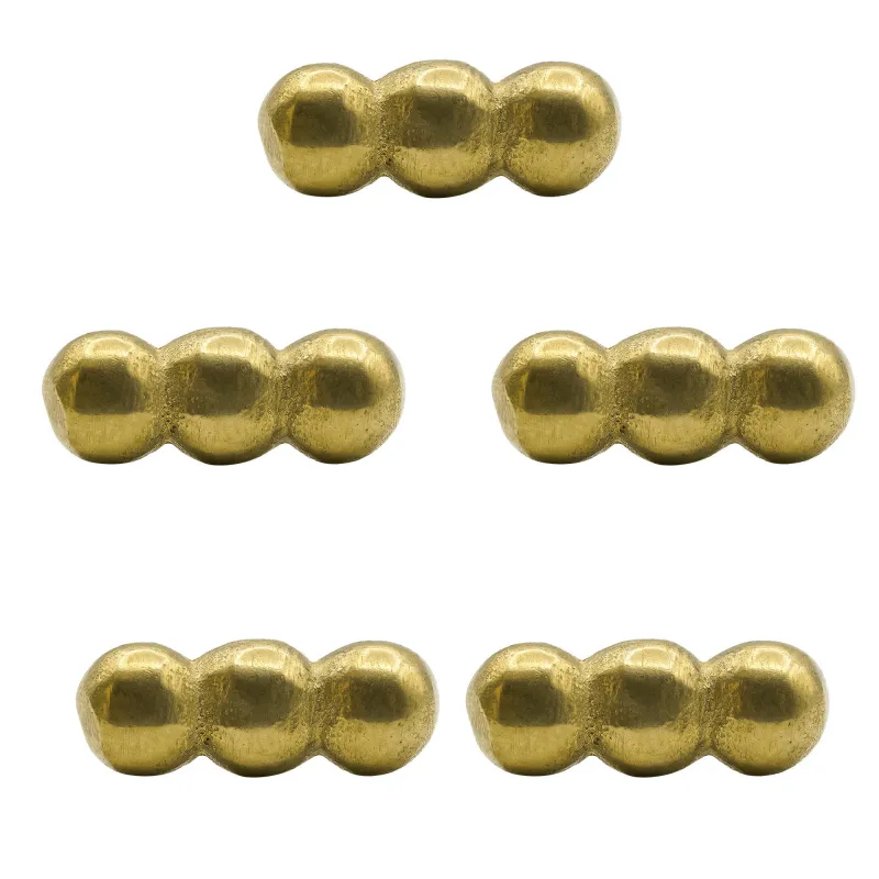 Ensemble de 5 supports en cuir et laiton massif pur Ellipses, accessoire fonctionnel