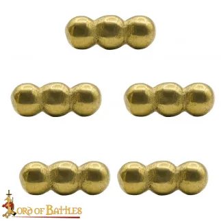 Ensemble de 5 supports en cuir et laiton massif pur Ellipses, accessoire fonctionnel