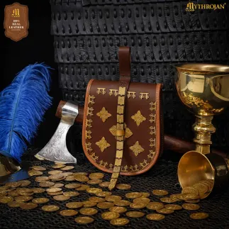 Bourse en cuir Viking authentique faite à la main basée sur des originaux historiques – Accessoire nordique en cuir véritable