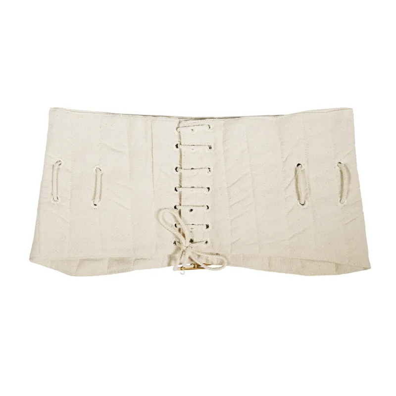 Ceinture médiévale en coton matelassé avec lacets