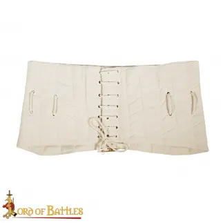 Ceinture médiévale en coton matelassé avec lacets