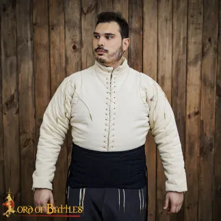 Ceinture médiévale en coton matelassé avec lacets