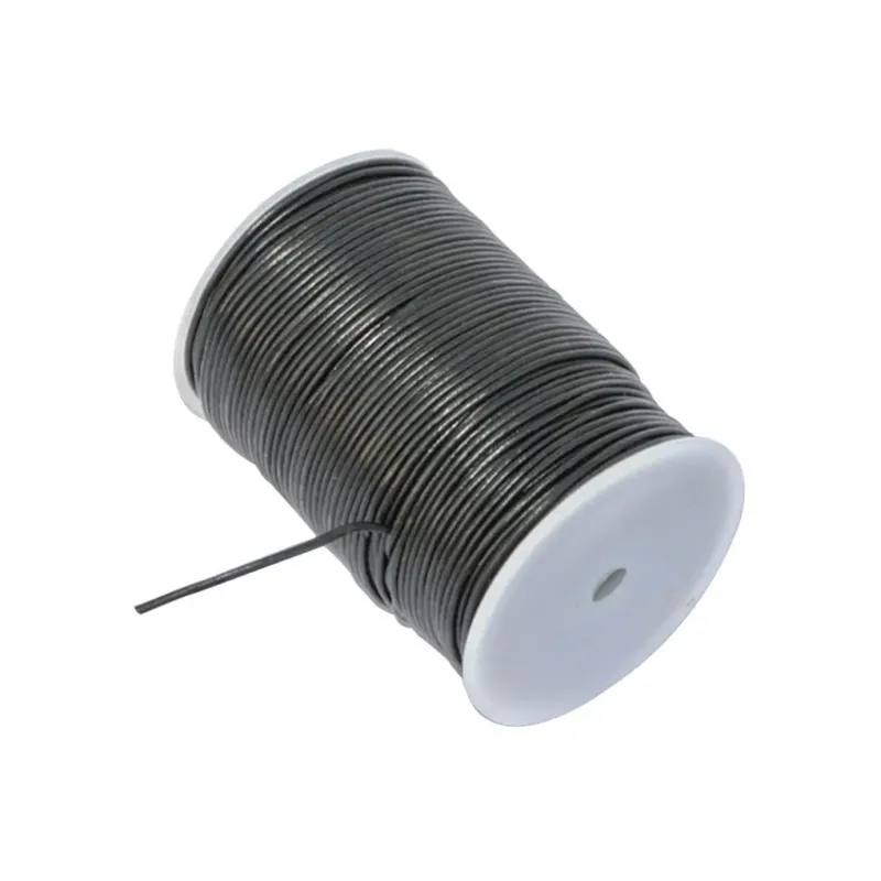 Bobine de cordon en cuir rond de 100 mètres diamétre 2mm marron