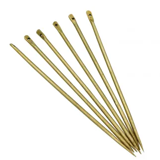 aiguilles médiévales en laiton pur, lot de 6