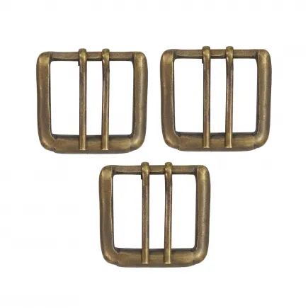 Boucle de ceinture à double aiguille en laiton antique