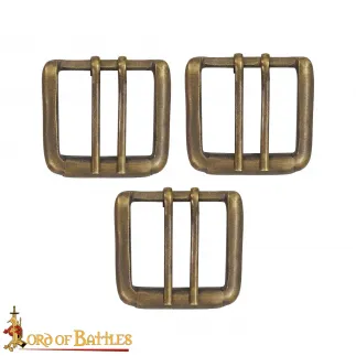 Boucle de ceinture à double aiguille en laiton antique