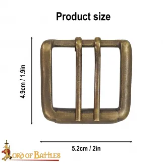 Boucle de ceinture à double aiguille en laiton antique