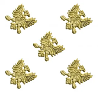 Clous de ceinture ou conchos aigle héraldique en laiton massif pur, lot de 5