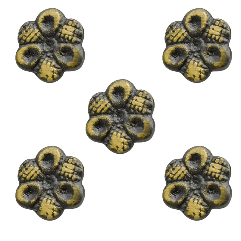 Ornements de vêtements ou ceintures en laiton pur vieilli en forme de fleur Ornements de vêtements ou ceintures en laiton pur vieilli en forme de fleur