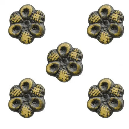 Ornements de vêtements ou ceintures en laiton pur vieilli en forme de fleur