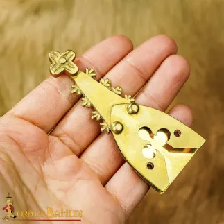 Accessoire fonctionnel pour embout de ceinture Renaissance en laiton massif pur