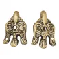 Lot de 2 crochets vikings en laiton antique, motif corbeau Lot de 2 crochets vikings en laiton antique, motif corbeau