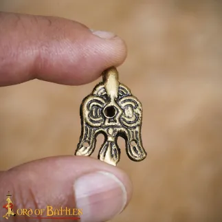 Lot de 2 crochets vikings en laiton antique, motif corbeau