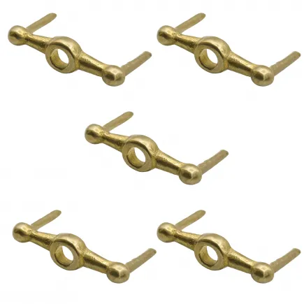 Clous de ceinture médiévaux ou conchos en laiton massif pur, lot de 5