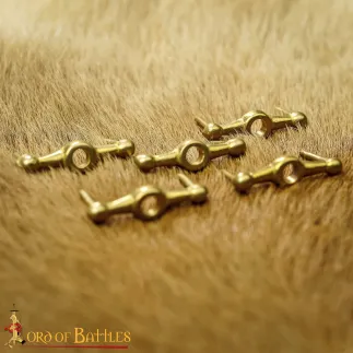 Clous de ceinture médiévaux ou conchos en laiton massif pur, lot de 5