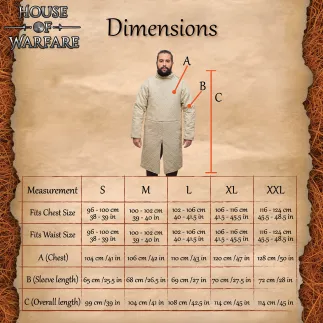 Gambison médiéval matelassé à deux couches et col haut – (produit arrêté)