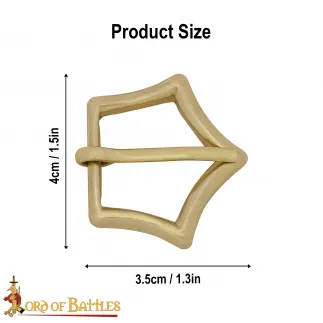 Boucle couronne pentagonale en laiton massif