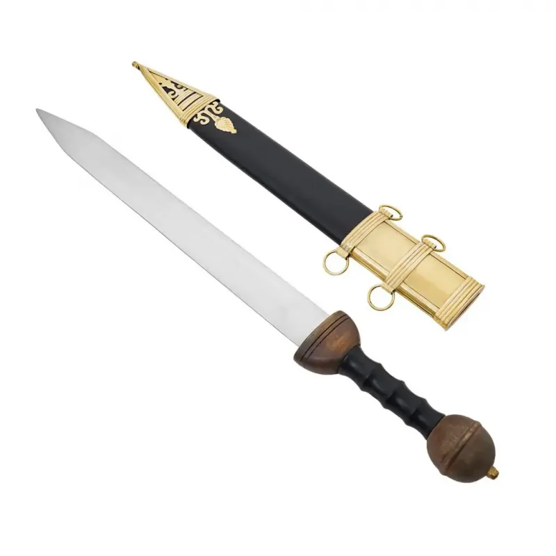 Grande épée romaine traditionnelle forgée à la main en acier avec fourreau Fabriquée en acier doux