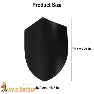 Bouclier noir médiéval  en acierà personnalisable
