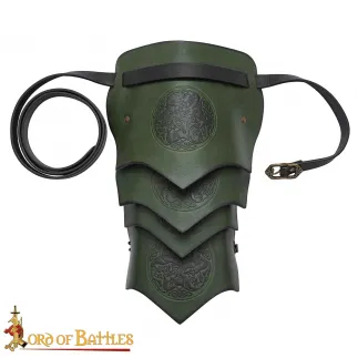 Épaulière en cuir avec symbole des trois chevaux celtiques