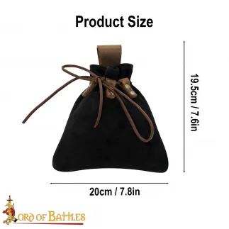 Pochette de ceinture médiévale avec cordon de serrage fabriquée en cuir  véritable