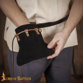 Pochette de ceinture médiévale avec cordon de serrage fabriquée en cuir  véritable