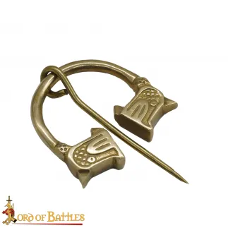 Broche penannulaire viking en laiton massif pur, fermoir de cape fonctionnel