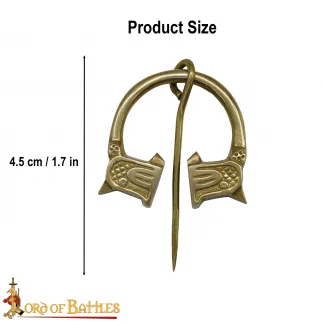Broche penannulaire viking en laiton massif pur, fermoir de cape fonctionnel