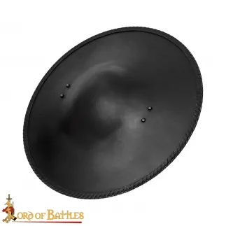Bouclier fonctionnel en acier noirci pour escrimeur médiéval