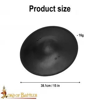 Bouclier fonctionnel en acier noirci pour escrimeur médiéval