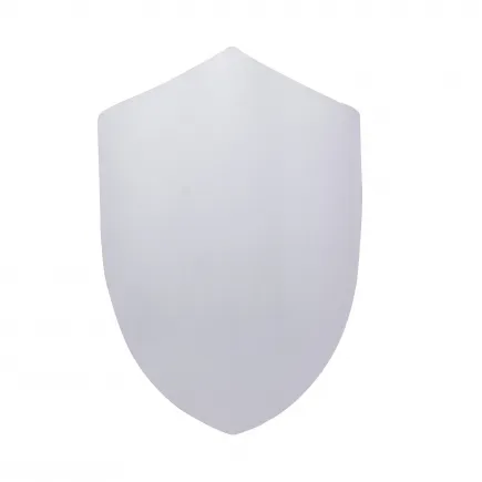 Bouclier médiéval peint en blanc , en acier,prêt à personnalisable.