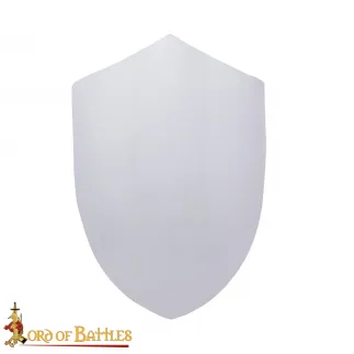 Bouclier médiéval peint en blanc , en acier,prêt à personnalisable.