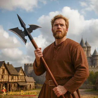 hallebarde médiévale forgée à la main, lame en acier à haute teneur en carbone