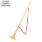 Trompette héraut médiévale en laiton – Clairon poli de127cm avec cordon rouge