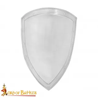 Bouclier peint en blanc  médiéval forgé à la main en toile de 1.4mm