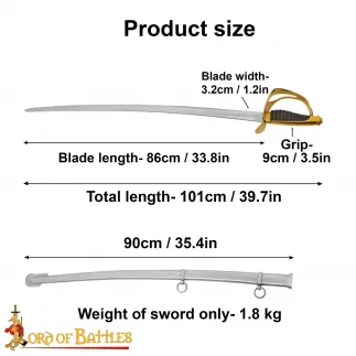 Sabre de cavalerie de soldat américain avec fourreau en acier