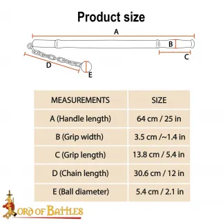 Fléau médiéval à une seule boule